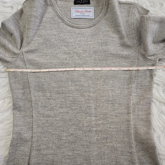 RAG & BONE Yan Japenses Wool Long-Sleeve Midi Dress Sz Small Heather Minimalist - Picture 12 of 15